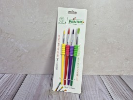 Set 4 pinceles colores con grip goma